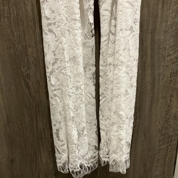 NWOT White Lace Backless Jumpsuit - Picture 9 of 13